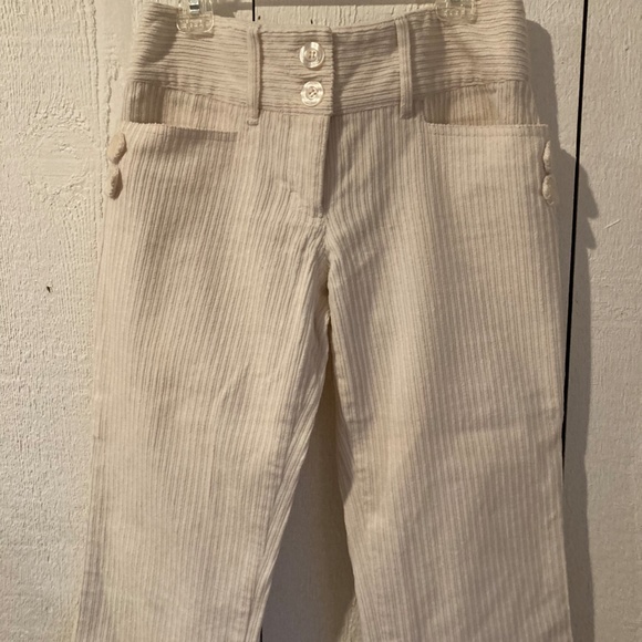 Bebe Corduroy Pants Off White Size 0 NWOT - Picture 5 of 16